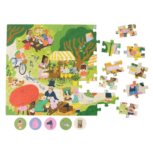 Găsește-l primul! Puzzle Piața din oraș, APLI, 6 ani+