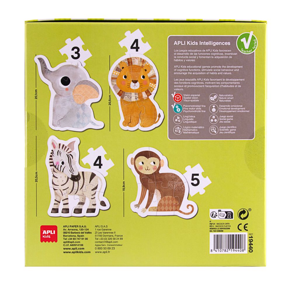 Jigsaw Puzzle progresiv, Savana, APLI, 16 piese, 2 ani+