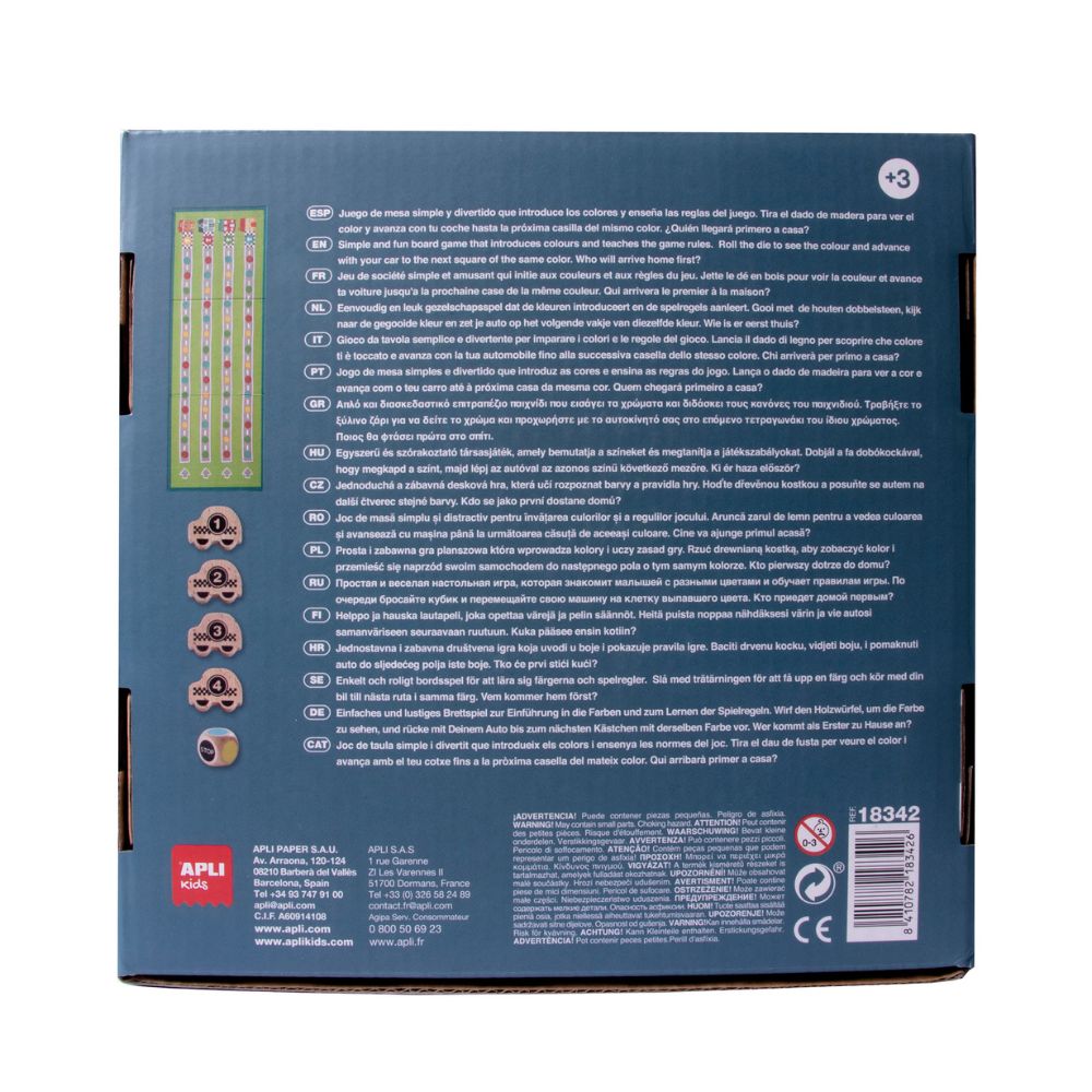 Joc de Cursă cu pioni în formă de mașinuțe, Racing Game, APLI, 3+ ani