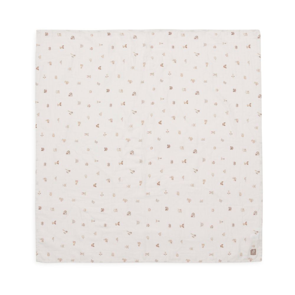 Set 2 museline din bumbac, Animal Friends, Jollein, 115x115 cm, OEKO-TEX