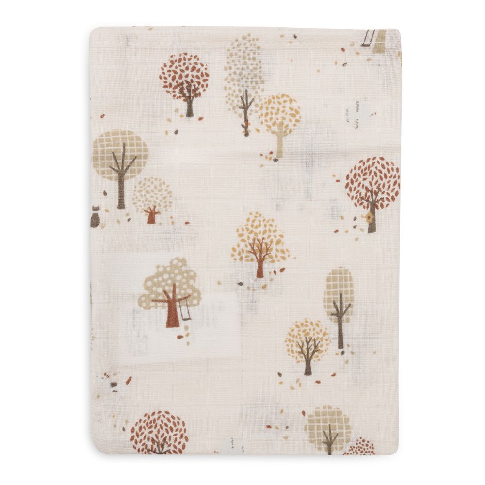 Set 3 museline din bumbac tip batistă de baie, Tiny Park, Jollein, 20x15 cm