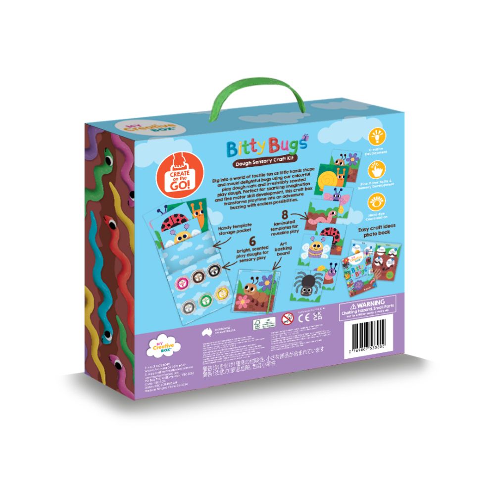 Set Creativ, Kit Senzorial Plastilină, Bitty Bugs, My Creative Box, 3 ani+