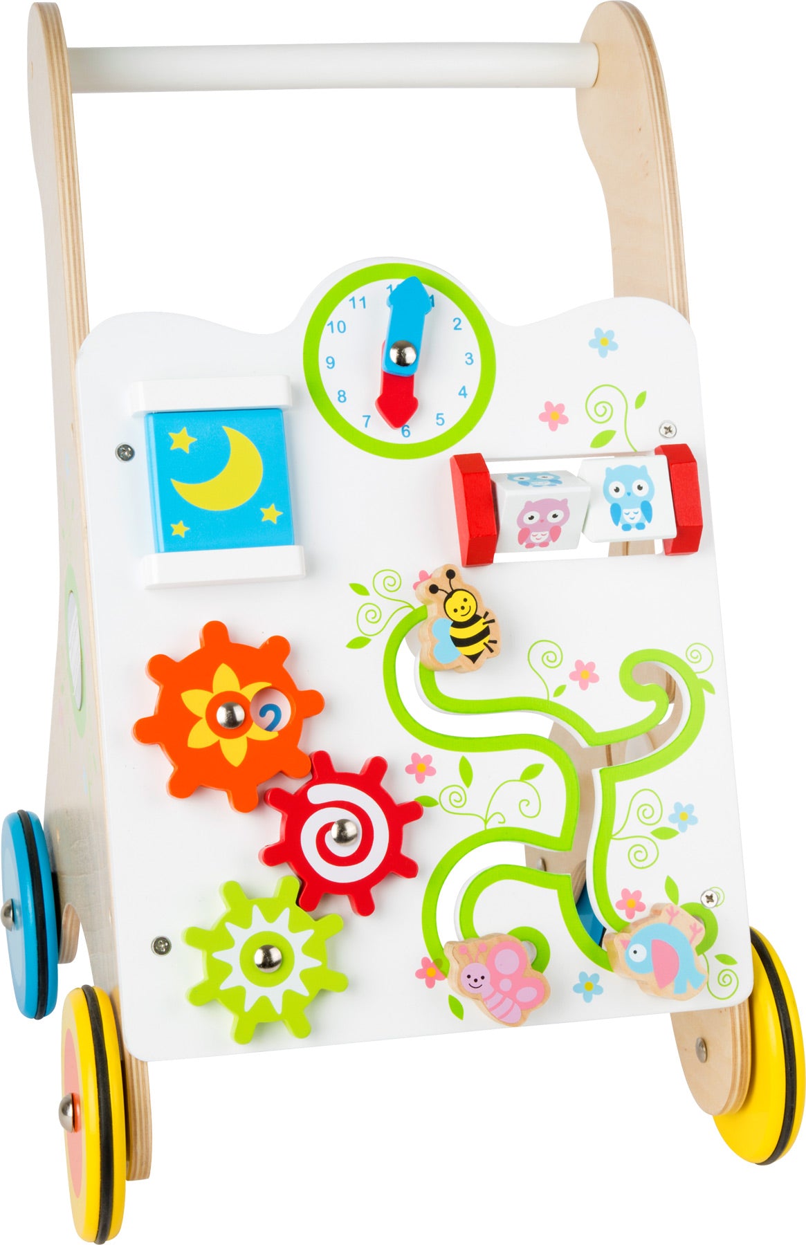 Antemergător din lemn, Small Foot, cu centru de activități, 12 luni+