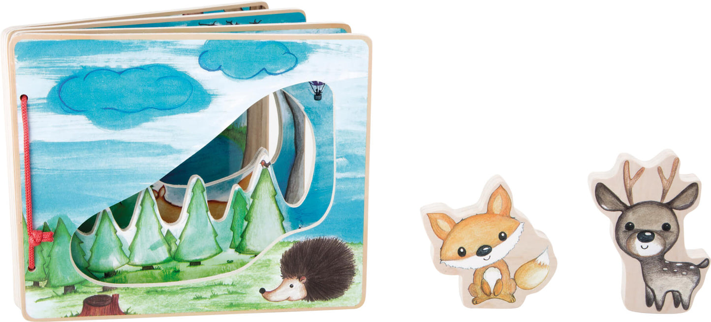 Carte interactiva din lemn, Small Foot, Pădurea fermecată, 12 luni+