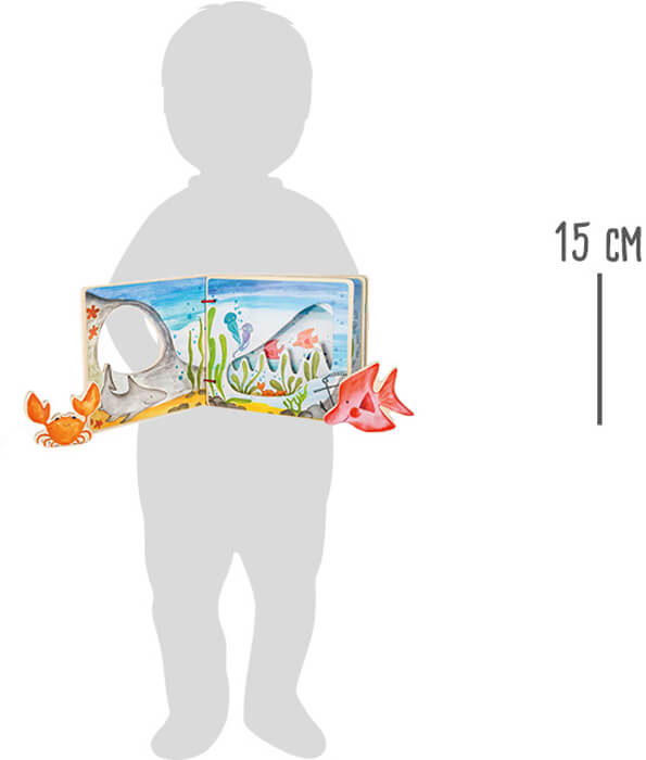 Carte interactivă din lemn, Small Foot, Lumea subacvatică, 12 luni+