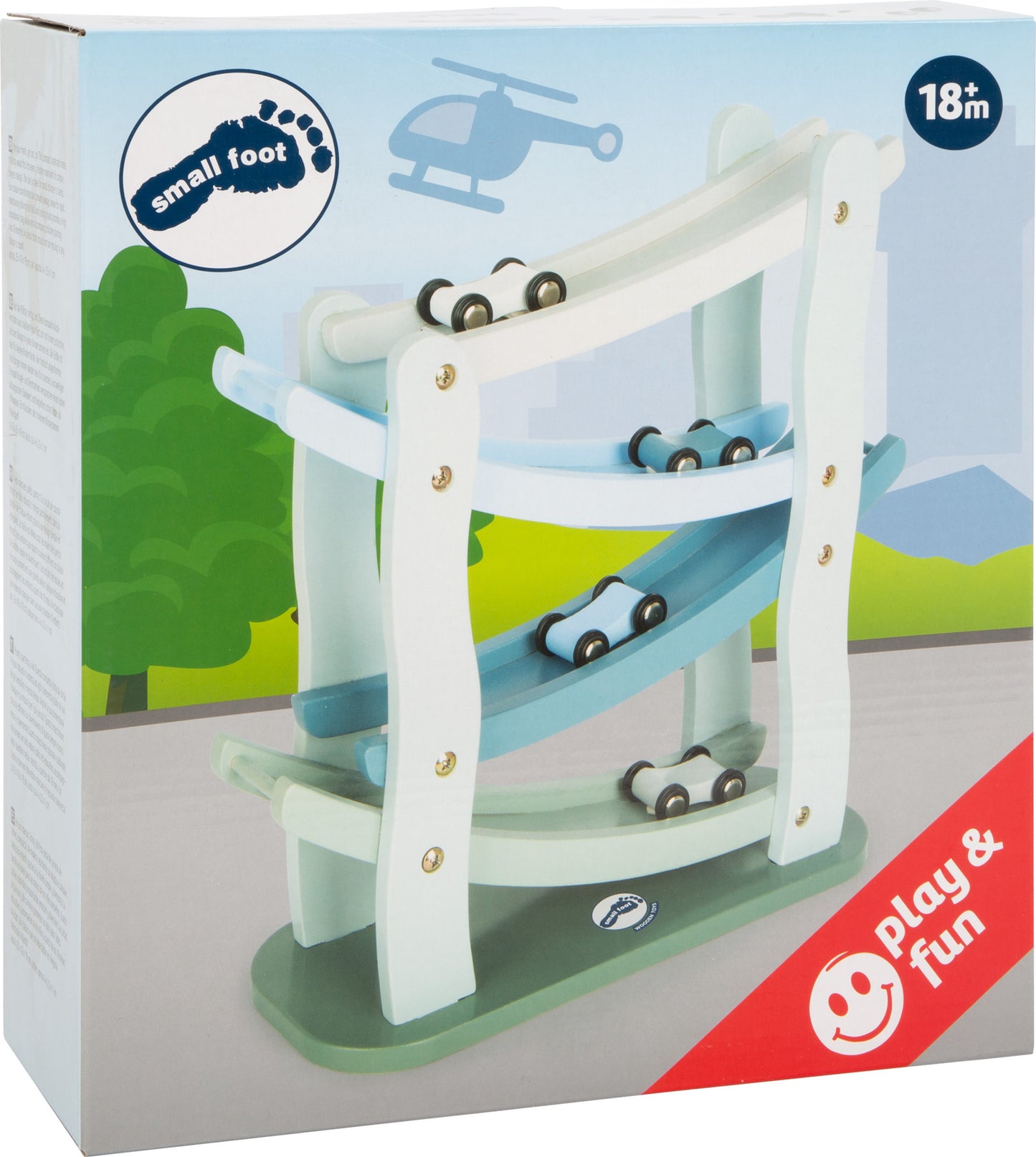 Circuit de curse din lemn, Small Foot, Blue Wonder, 18 luni+