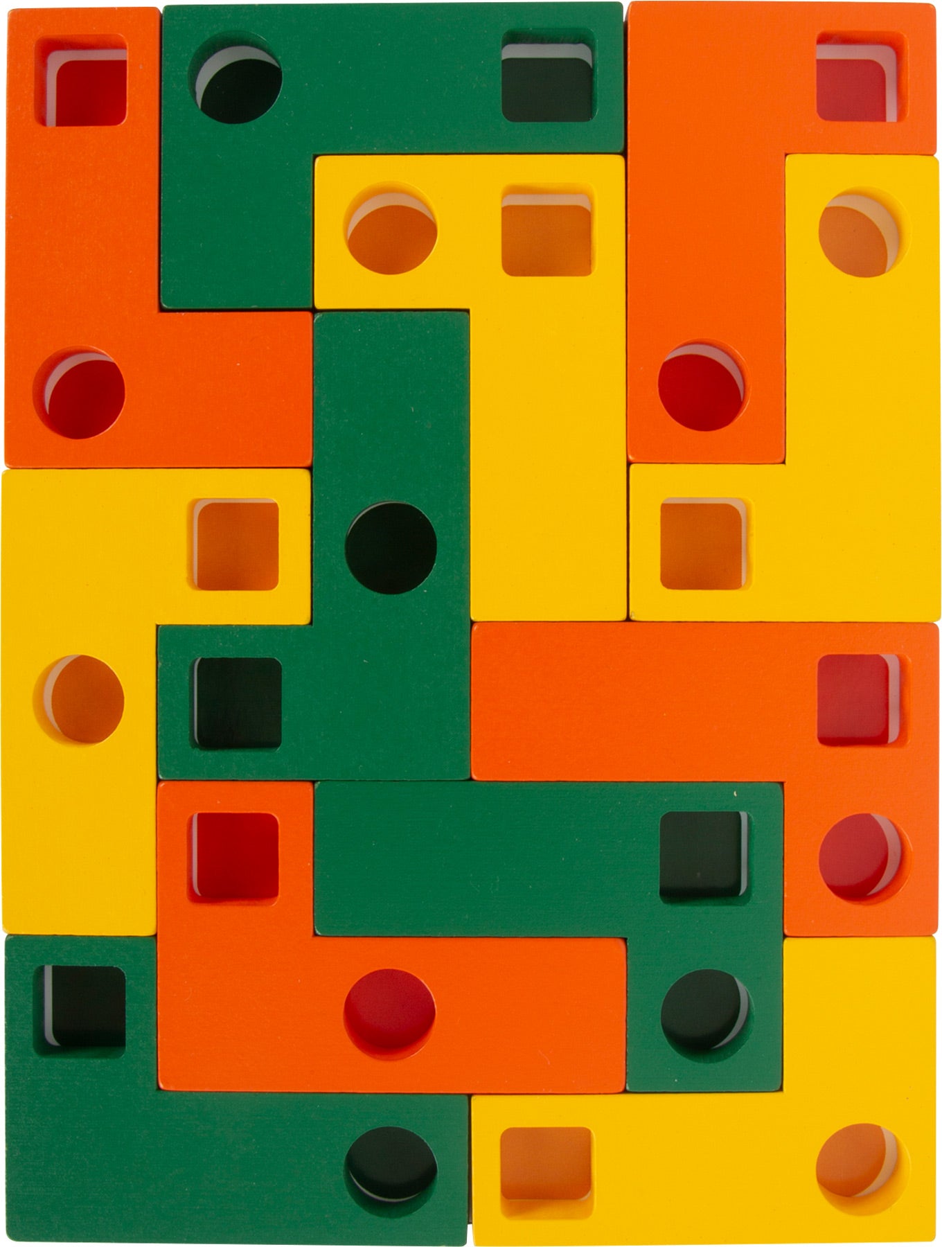 Joc puzzle educativ din lemn, Small Foot, Forme geometrice, 30 puzzle-uri, 4 ani+