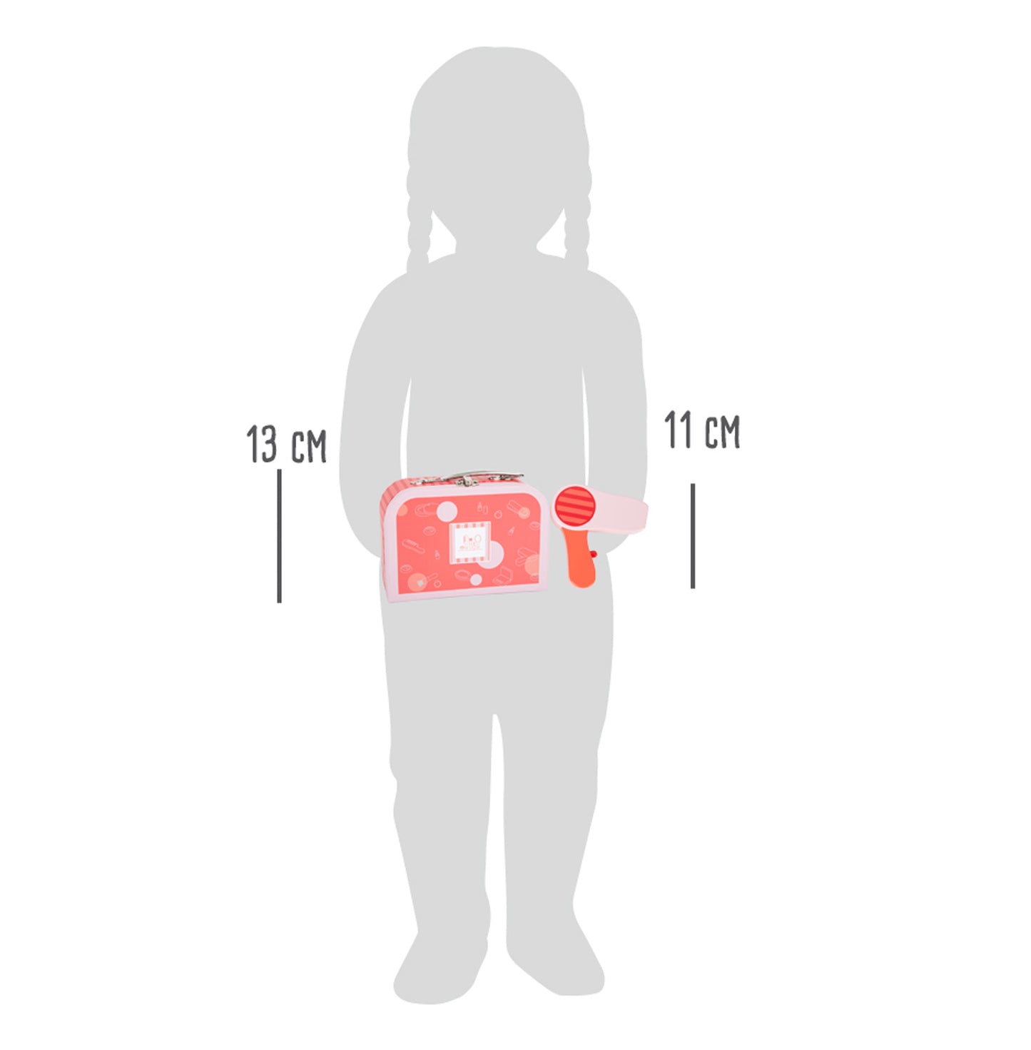 Trusă retro de machiaj și coafură, Small Foot, din lemn, 3 ani+