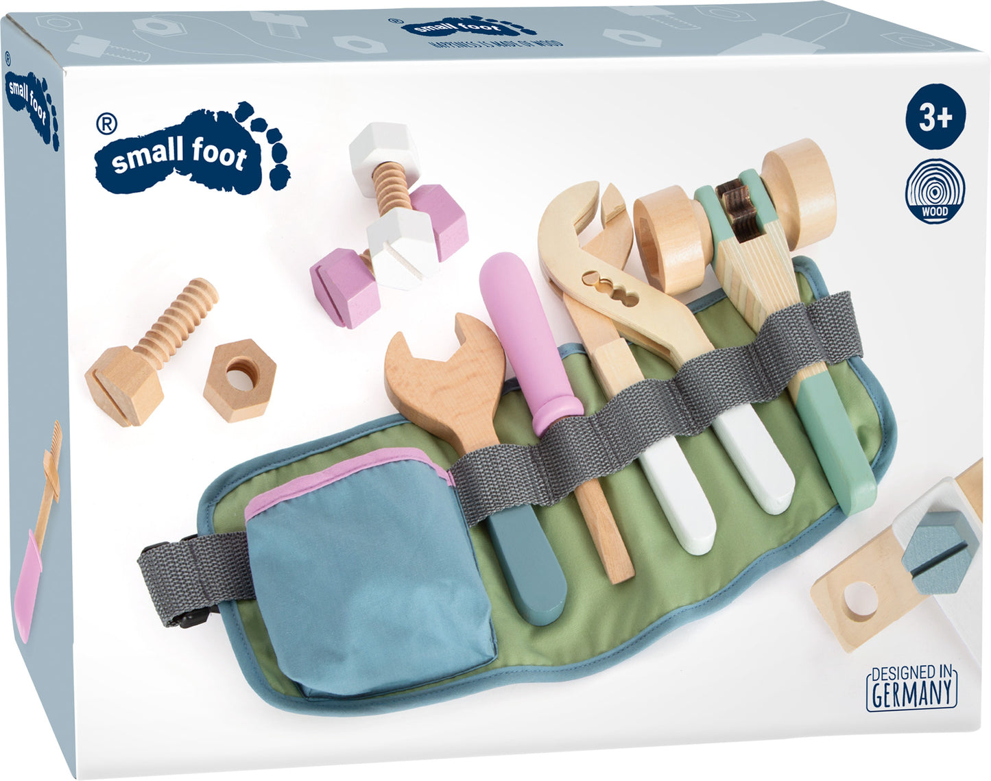 Centura pentru scule din lemn, Small Foot, Nordic, 3 ani+