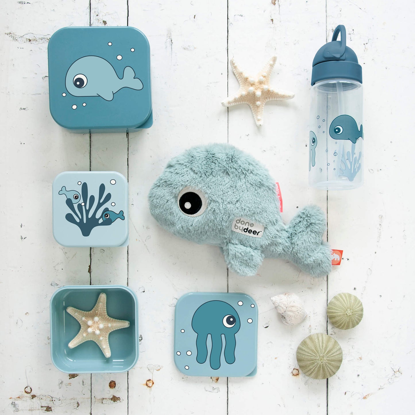 Set 3 cutii gustări - Sea friends - Blue