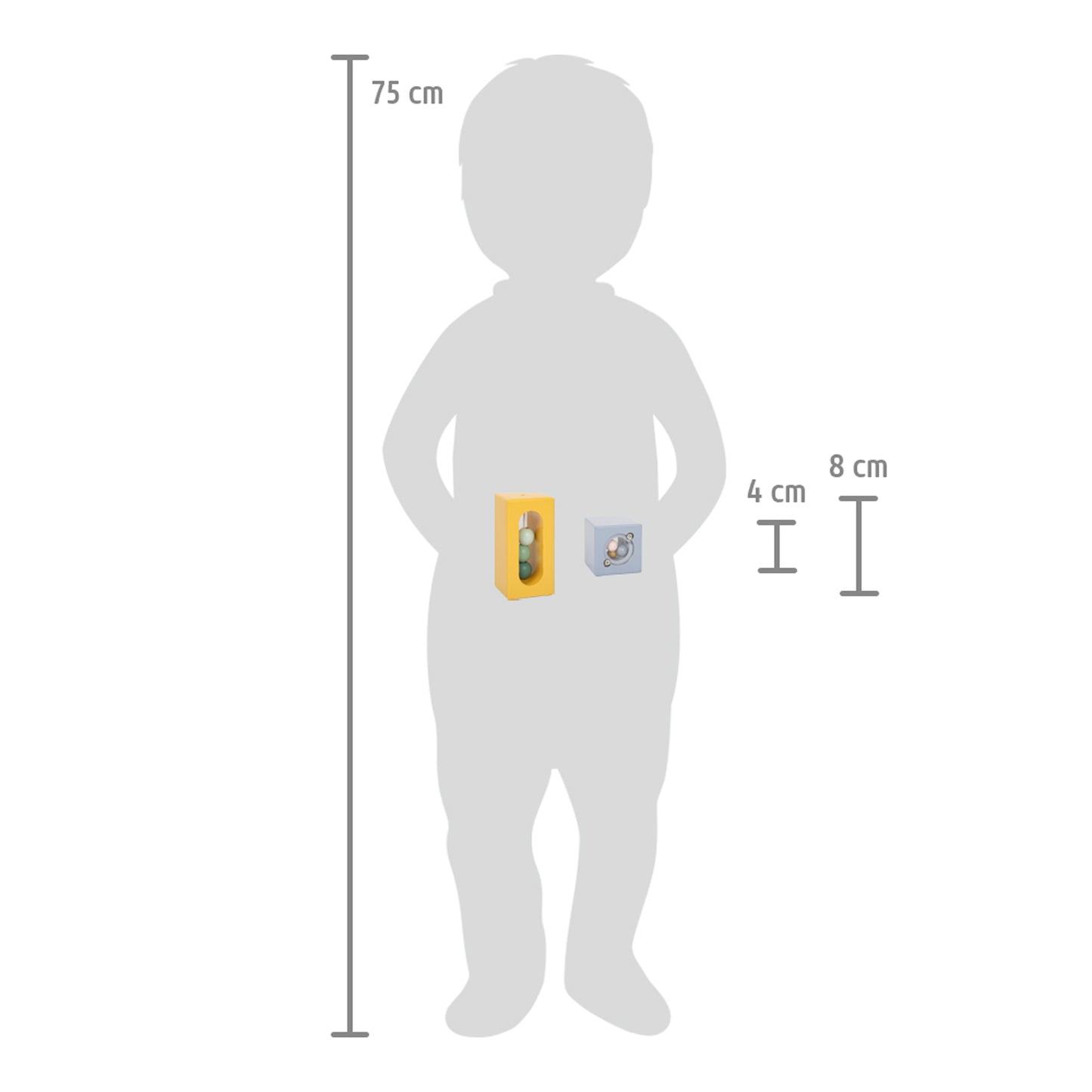 Cuburi de construcție și curcubeu din lemn, Small Foot, Safari, 12 piese, 12 luni+