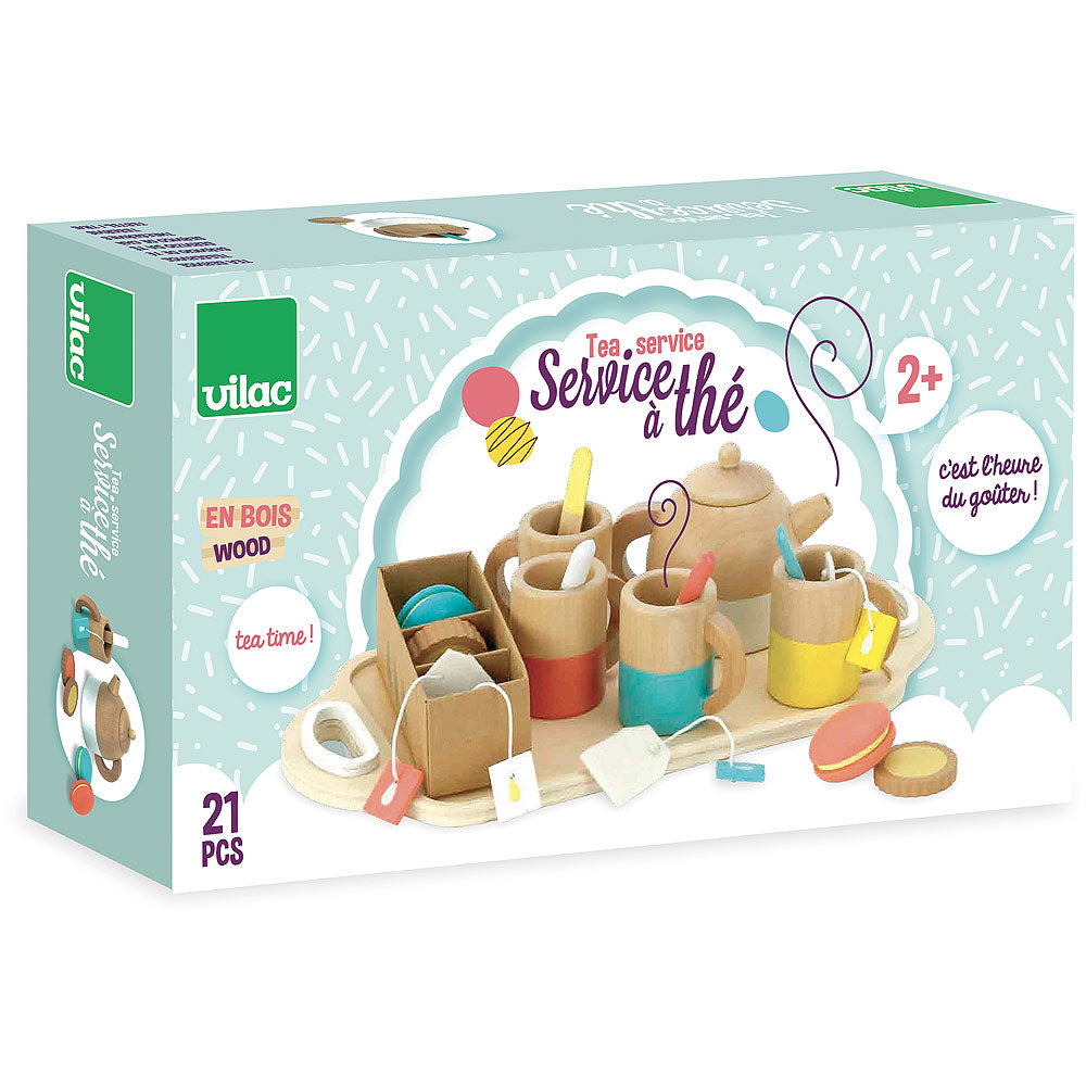 Set de ceai din lemn, Vilac, 21 piese, 3 ani+