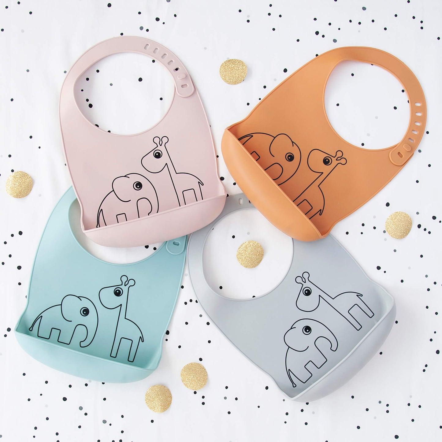 Bavetă din silicon, Done by deer, Deer friends, Blue, 6 luni+