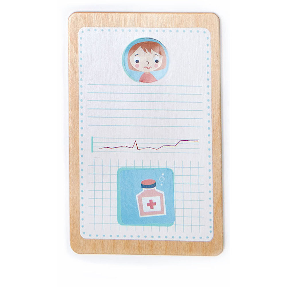 Geanta de doctor cu accesorii din lemn, Tender Leaf, 16 piese, 3 ani+