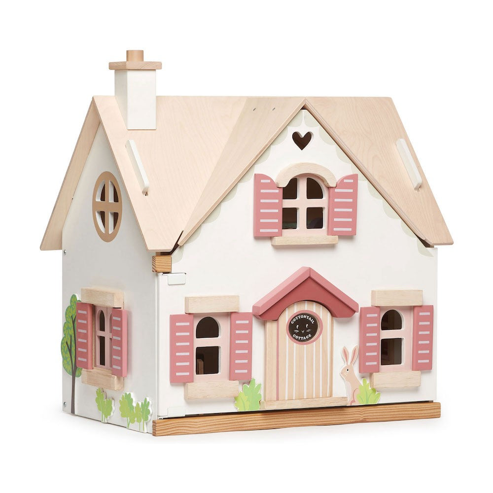 Căsuță de păpuși din lemn cu accesorii, Tender Leaf, Cottontail Cottage, 3 ani+
