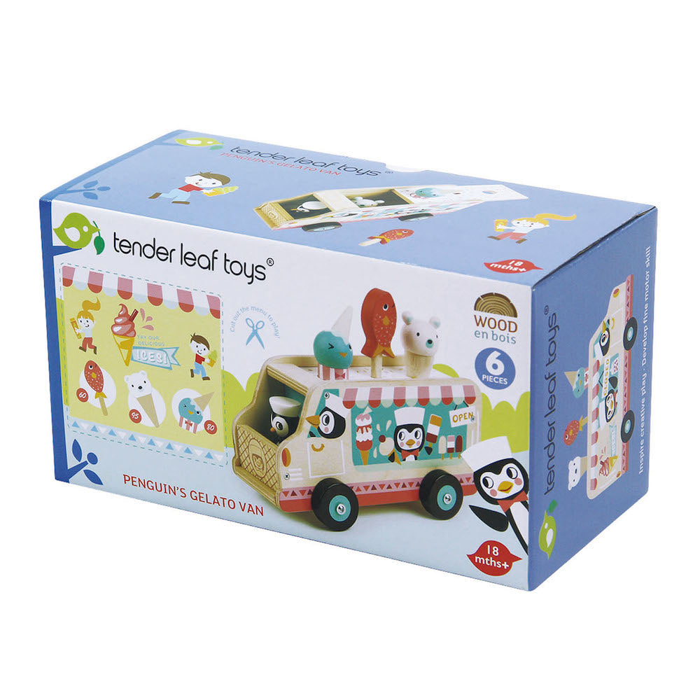 Furgonetă cu înghețată, Penguin's Gelato Van, Tender Leaf, 6 piese, 18 luni+