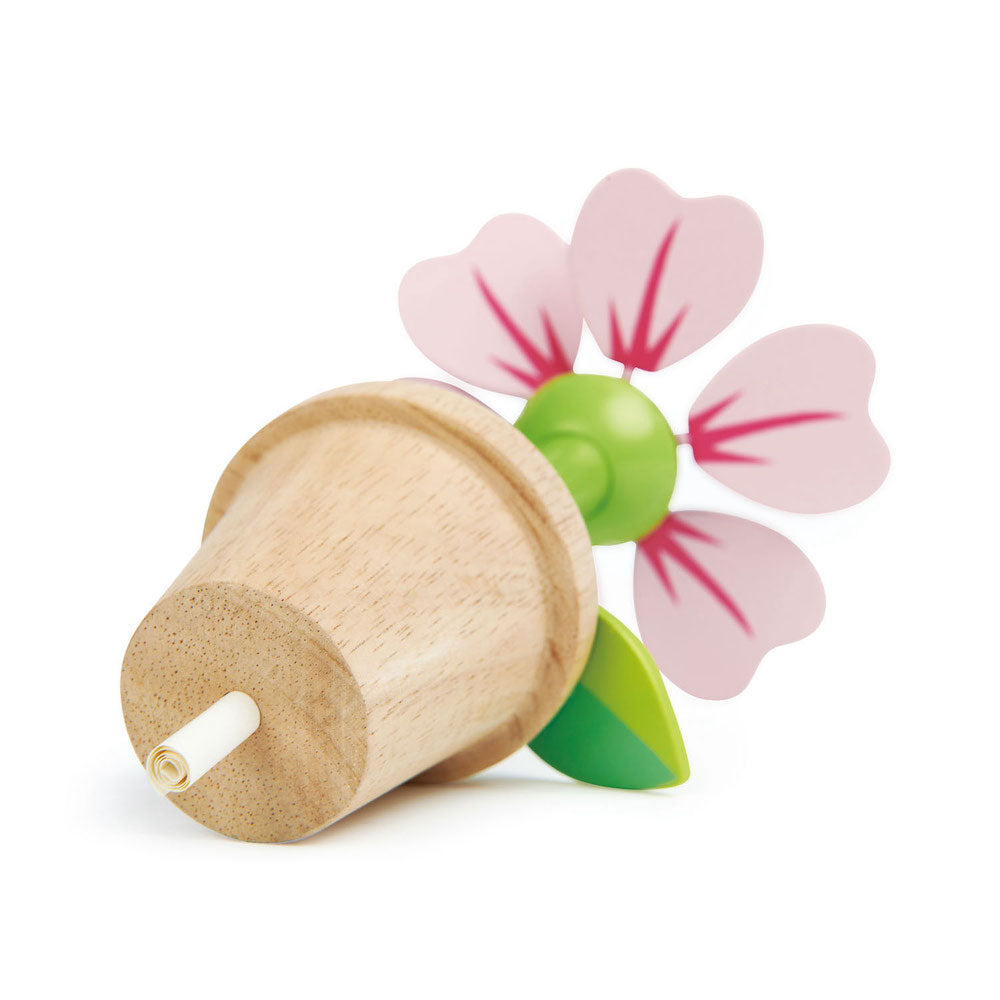 Floare în ghiveci din lemn, Tender Leaf, Blossom Flowerpot, 15 piese, 3 ani+