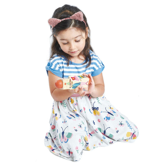 Cuburi rotative din lemn premium, Tender Leaf, La circ, 18 luni+