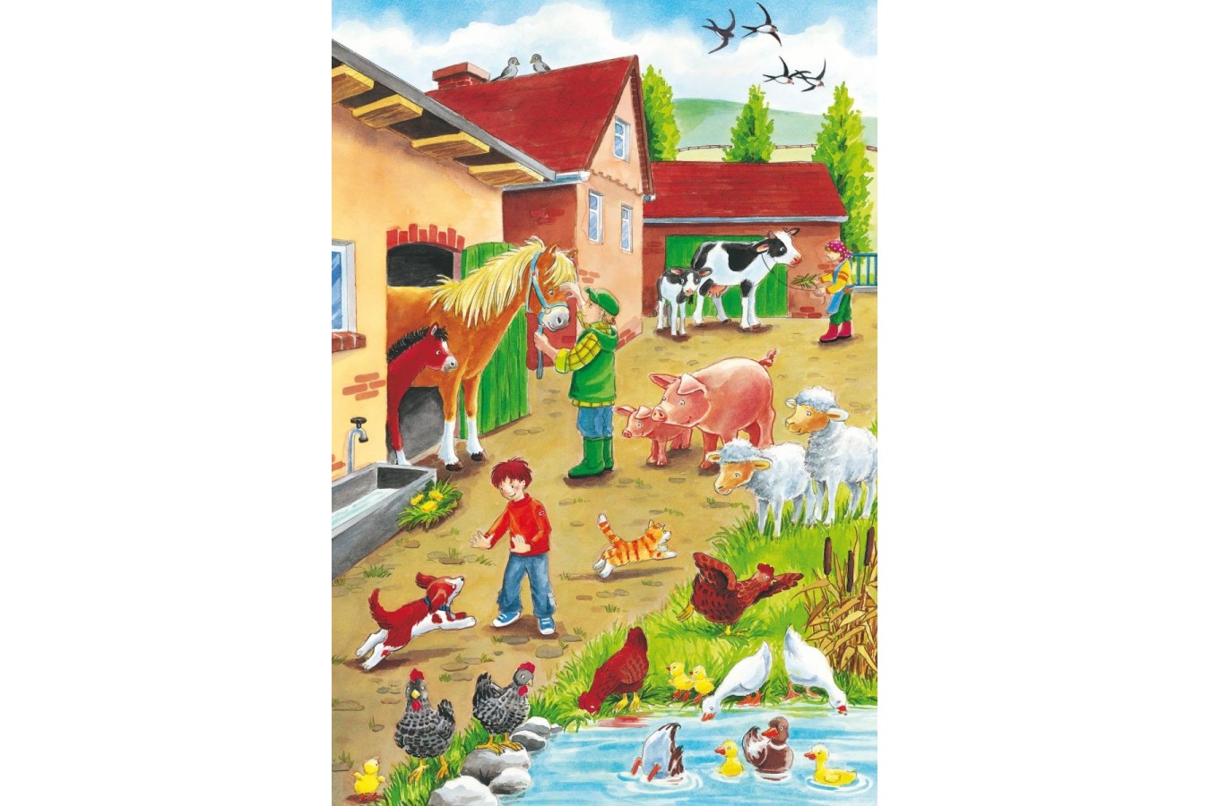 Set 3 Puzzle-uri, Schmidt, La ferma, 3x24 piese, 3 ani+