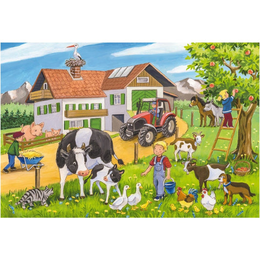 Set 3 Puzzle-uri, Schmidt, La ferma, 3x24 piese, 3 ani+