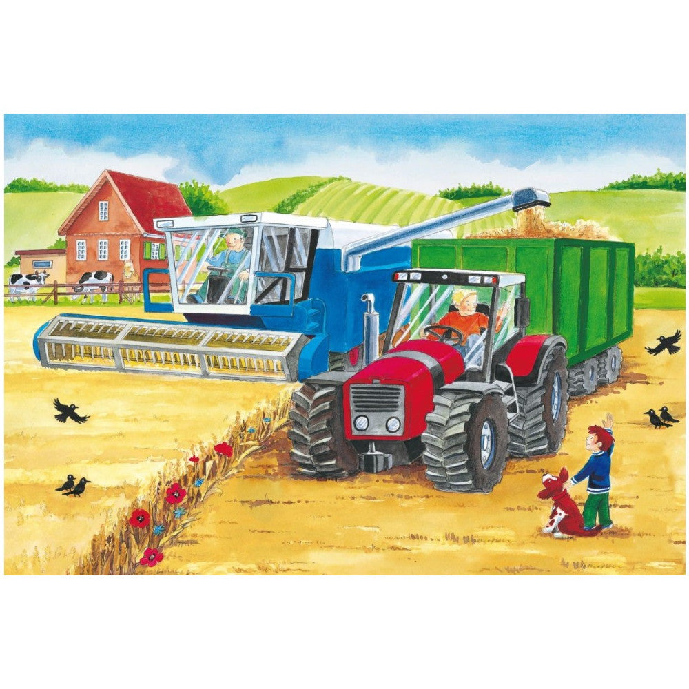 Set 3 Puzzle-uri, Schmidt, La ferma, 3x24 piese, 3 ani+