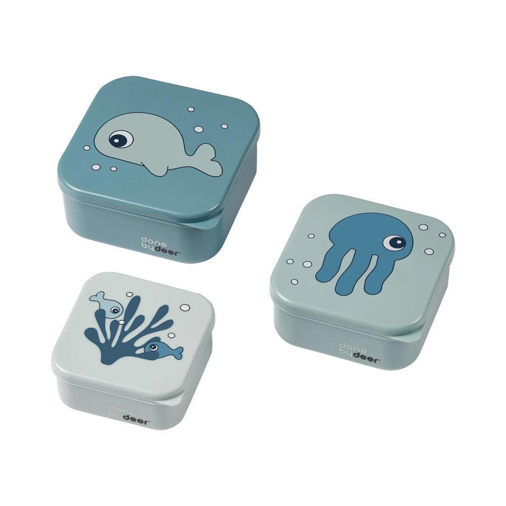 Set 3 cutii gustări - Sea friends - Blue
