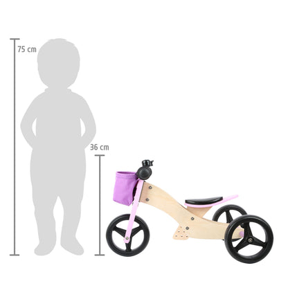 Bicicletă și tricicletă echilibru fără pedale 2în1, Small Foot, Roz, 12 luni+