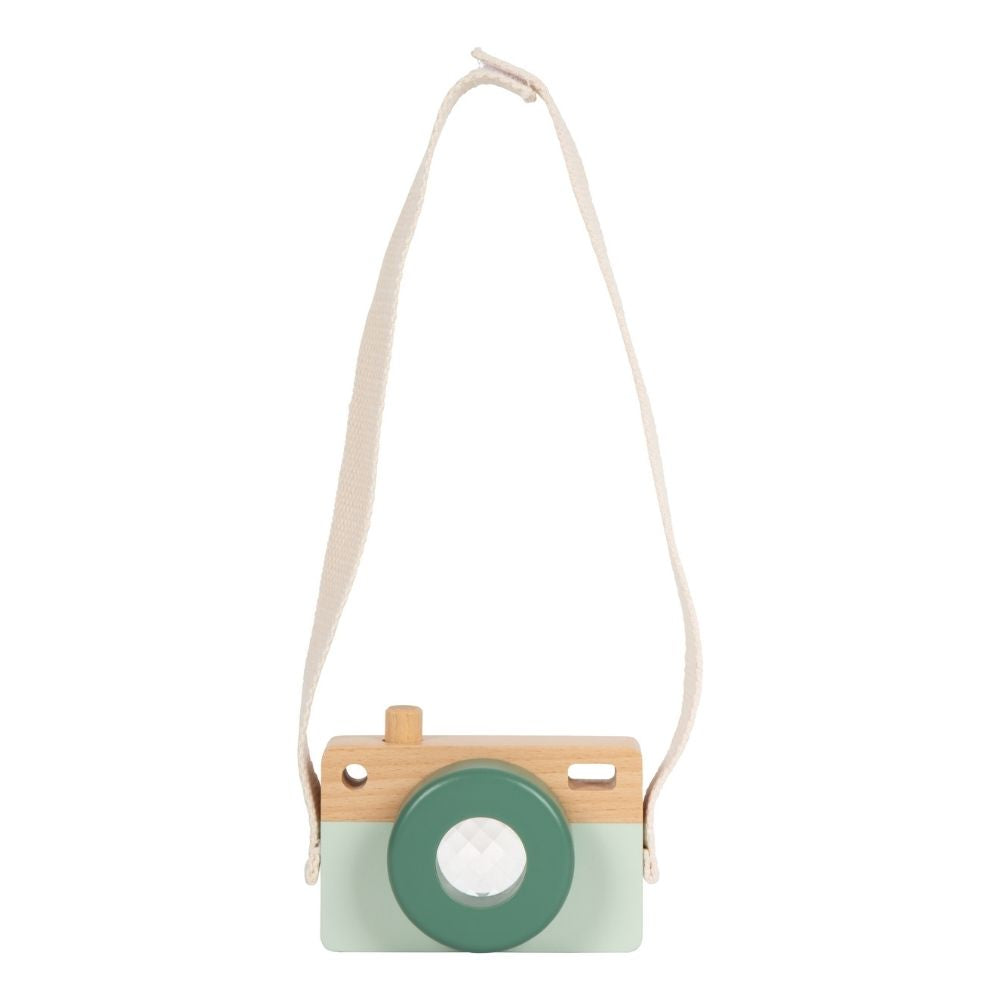 Aparat foto din lemn cu efect caleidoscop pentru copii, Safari, Small Foot, 12 luni+