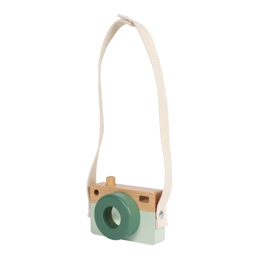 Aparat foto din lemn cu efect caleidoscop pentru copii, Safari, Small Foot, 12 luni+
