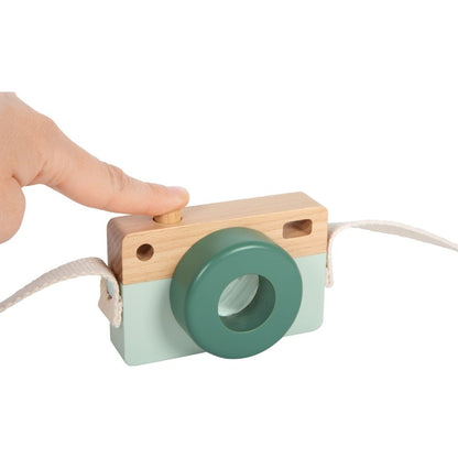 Aparat foto din lemn cu efect caleidoscop pentru copii, Safari, Small Foot, 12 luni+