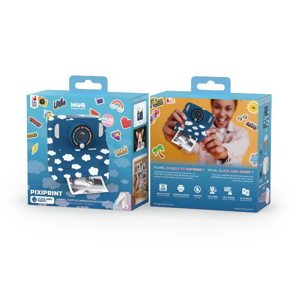 Aparat foto-video instant digital pentru copii, Pixiprint, Cloud, MOB Paris