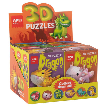Dragon verde din colecția APLI 3D Puzzles Dragons