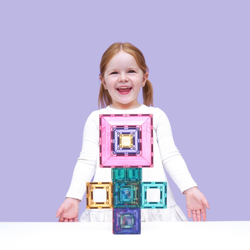 Set de construcție magnetic, Pastel Portal Pack, Connetix Tiles, 48 piese, 3 ani+