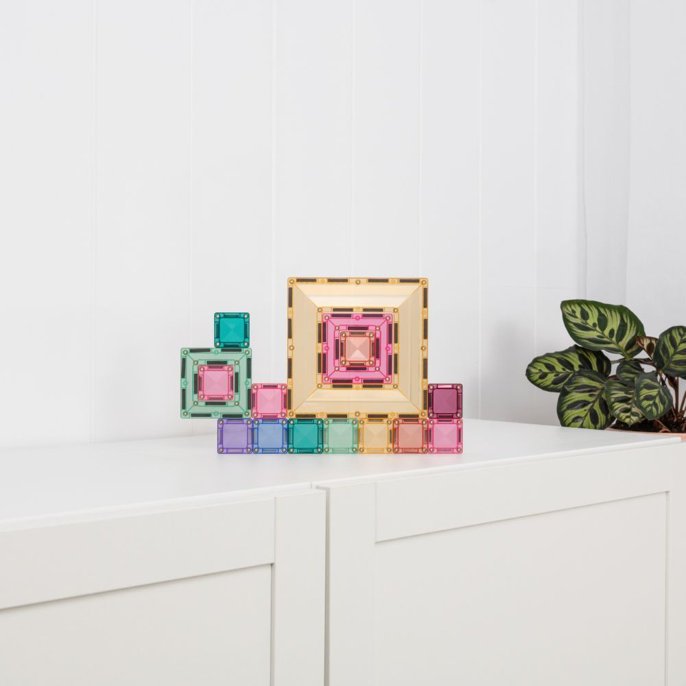 Set de construcție magnetic, Pastel Portal Pack, Connetix Tiles, 48 piese, 3 ani+