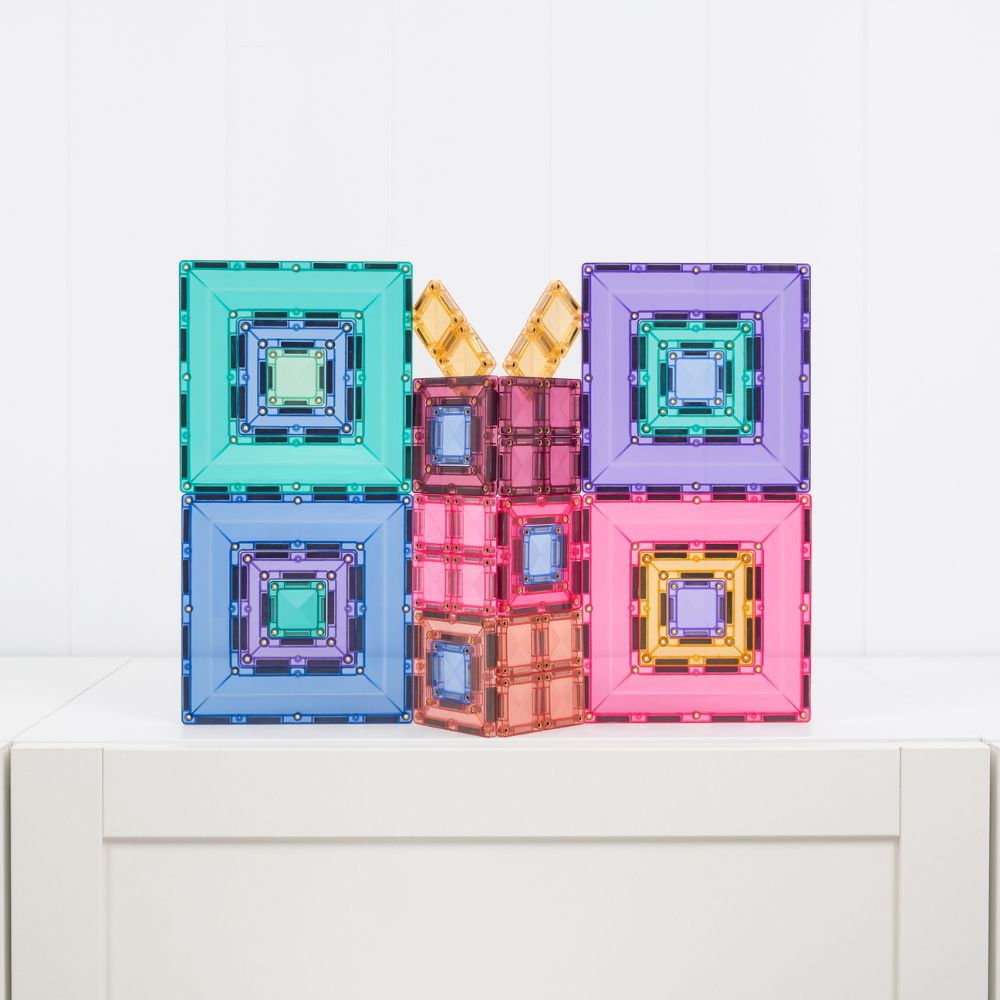 Set de construcție magnetic, Pastel Portal Pack, Connetix Tiles, 48 piese, 3 ani+