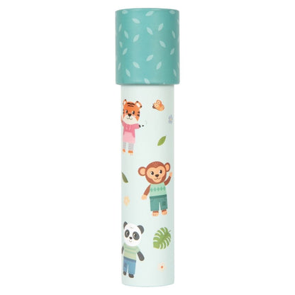 Caleidoscop jucărie senzorială din carton FSC® pentru copii, Jungle Friends, Small Foot, 3 ani+