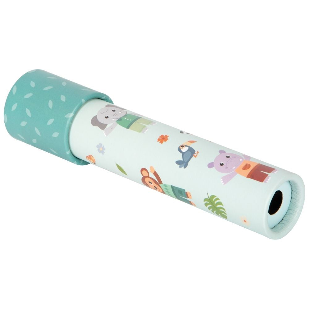 Caleidoscop jucărie senzorială din carton FSC® pentru copii, Jungle Friends, Small Foot, 3 ani+
