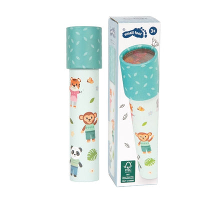 Caleidoscop jucărie senzorială din carton FSC® pentru copii, Jungle Friends, Small Foot, 3 ani+