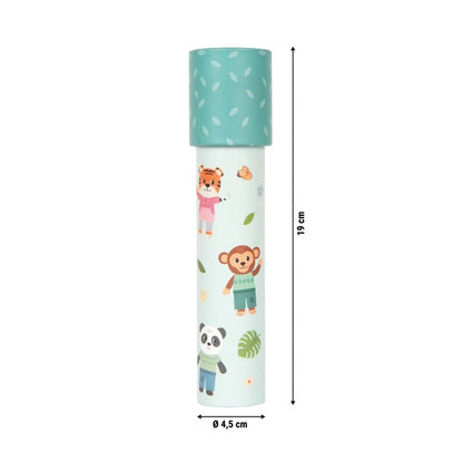 Caleidoscop jucărie senzorială din carton FSC® pentru copii, Jungle Friends, Small Foot, 3 ani+