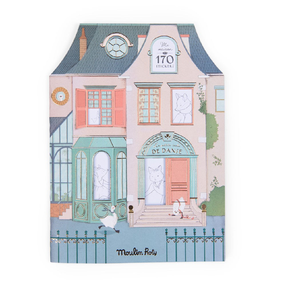 Carte de colorat pentru copii cu 170 stickere, Casa mea, Moulin Roty, 3 ani+