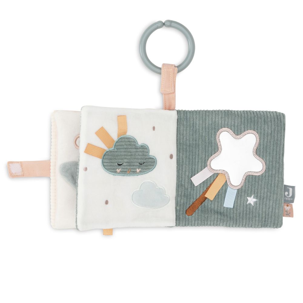 Carte interactiva de pluș cu activități pentru bebeluși, Lovely Birds, Jollein, 0 luni+