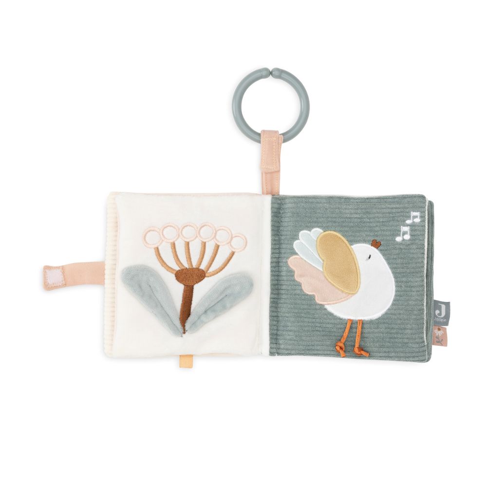 Carte interactiva de pluș cu activități pentru bebeluși, Lovely Birds, Jollein, 0 luni+