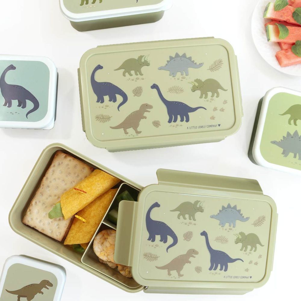 Cutie bento copii Dinozauri cu sandviș, fructe și gustări
