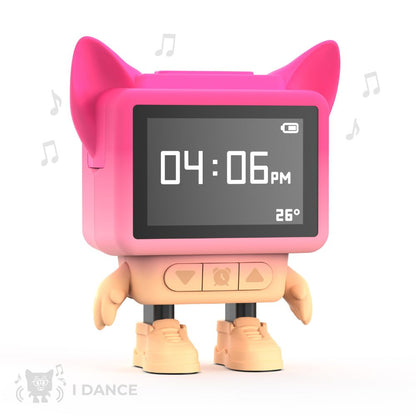 Ceas cu alarmă interactiv și boxă portabilă, Dancing Clock, Roz, MOB Paris