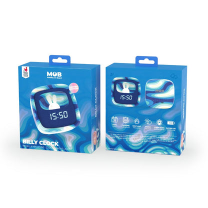 Ceas digital cu lampă de veghe, Billy Blue Waves, MOB Paris, 3 ani+