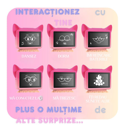 Ceas cu alarmă interactiv și boxă portabilă, Dancing Clock, Roz, MOB Paris