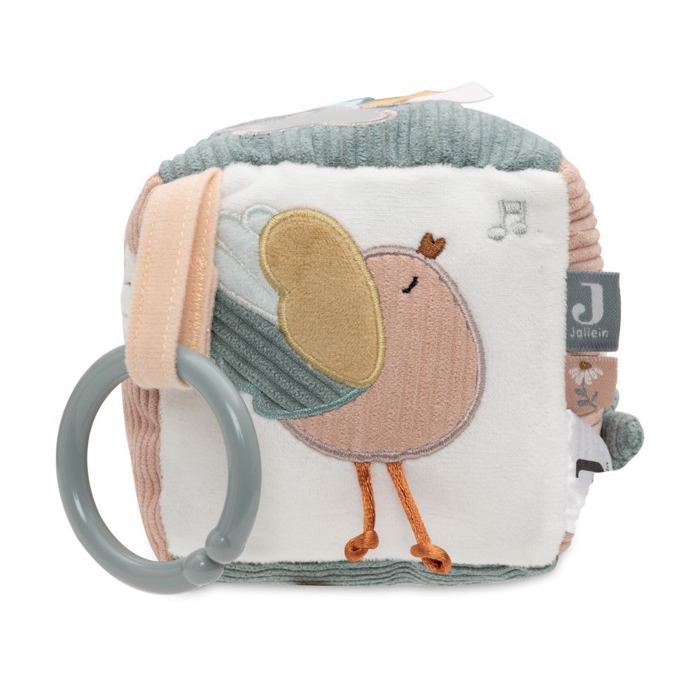 Cub senzorial din pluș cu activități pentru bebeluși. Lovely Birds, Jollein, 10 cm, 0 luni+