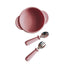 Set diversificare bol silicon cu tacâmuri, Elpi, Flamingo, 3 piese, 6 luni+
