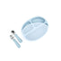 Set diversificare farfurie silicon cu tacâmuri, Elpi, Sky, 3 piese, 6 luni+
