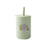 Pahar din silicon cu pai și capac anti-scurgere pentru copii, Elfy, Verde, 150 ml, 6 luni+